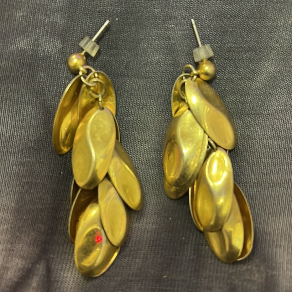 Dangle Gold Colored Earrings - image 4